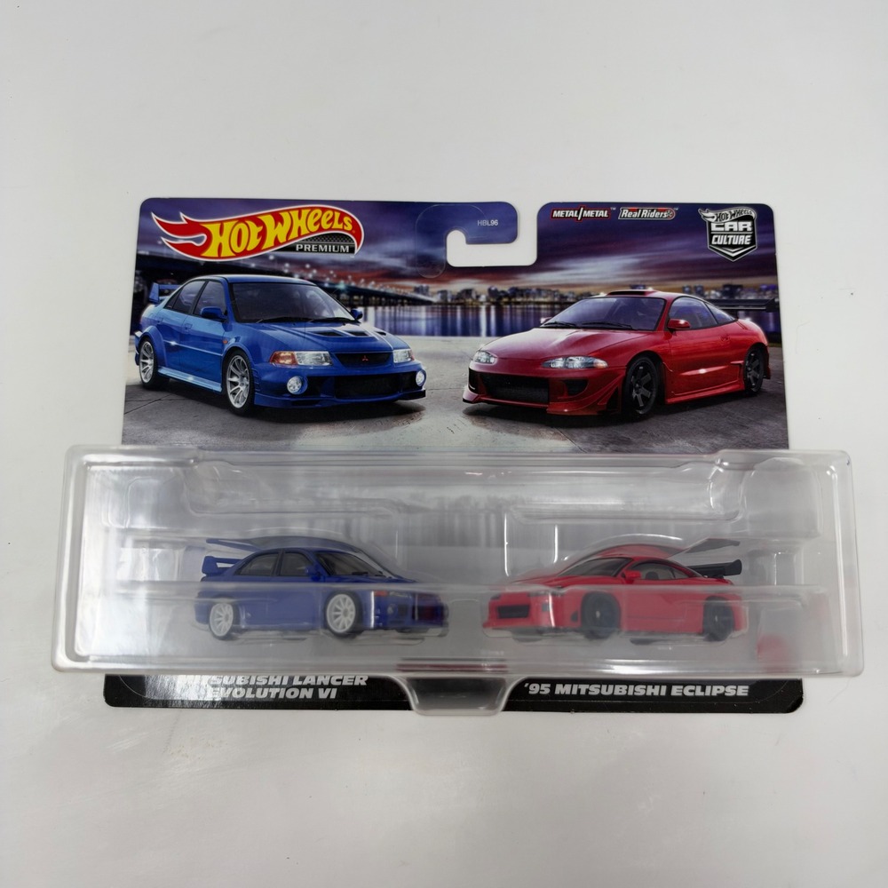 Hot Wheels Premium Car Culture Mitsubishi Lancer Evolution VI 95 Eclipse 2 Pack